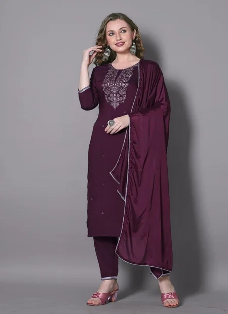 Asmita By Nsf Silk  Blend With Embroidery Work Top With Bottom Dupatta Wholesale Online